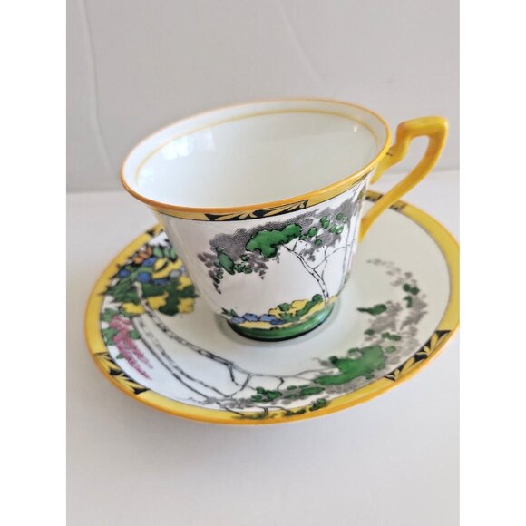 Antique Adderley Ware England Silver Birch Bone China Teacup & Saucer 1910-1919 - Picture 13 of 13